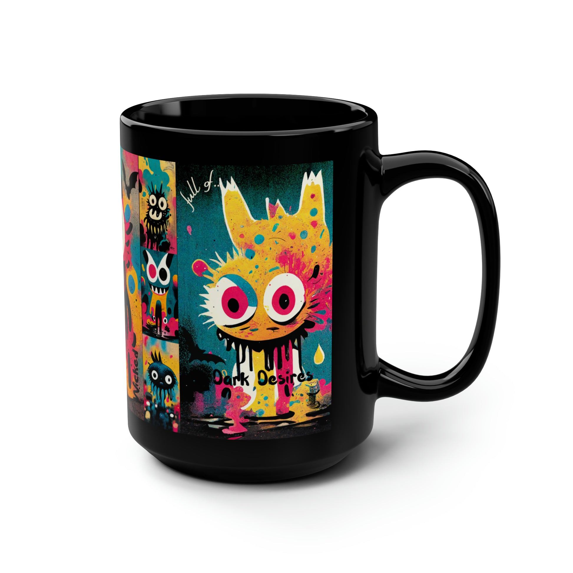 A Little Twisted Black Coffee Mug | 15oz Little Monsters Cup