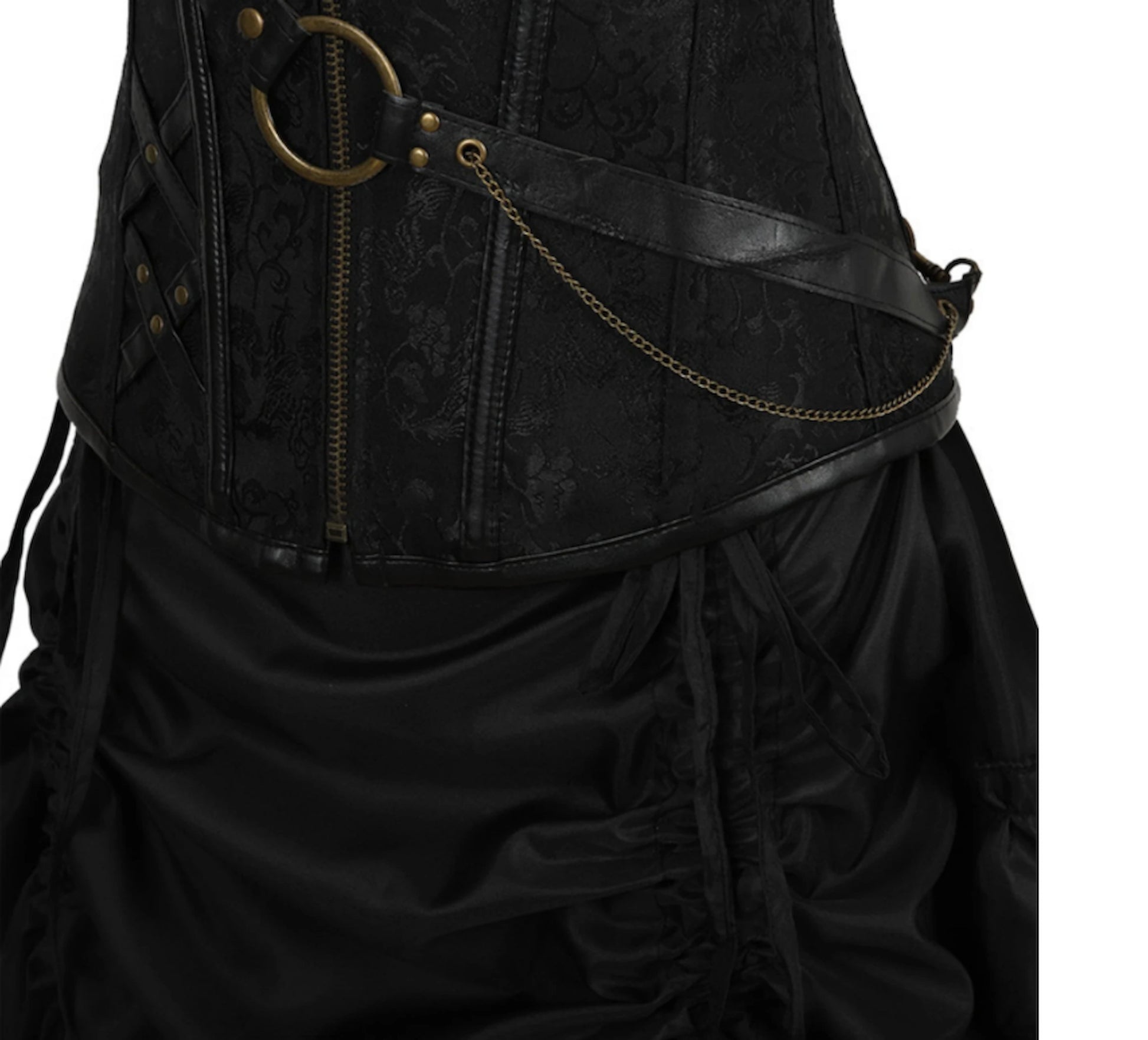 Victorian Gothic Beauty Black Sparrow 3 Piece Corset Dress