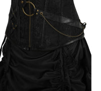 Victorian Gothic Beauty Black Sparrow 3 Piece Corset Dress