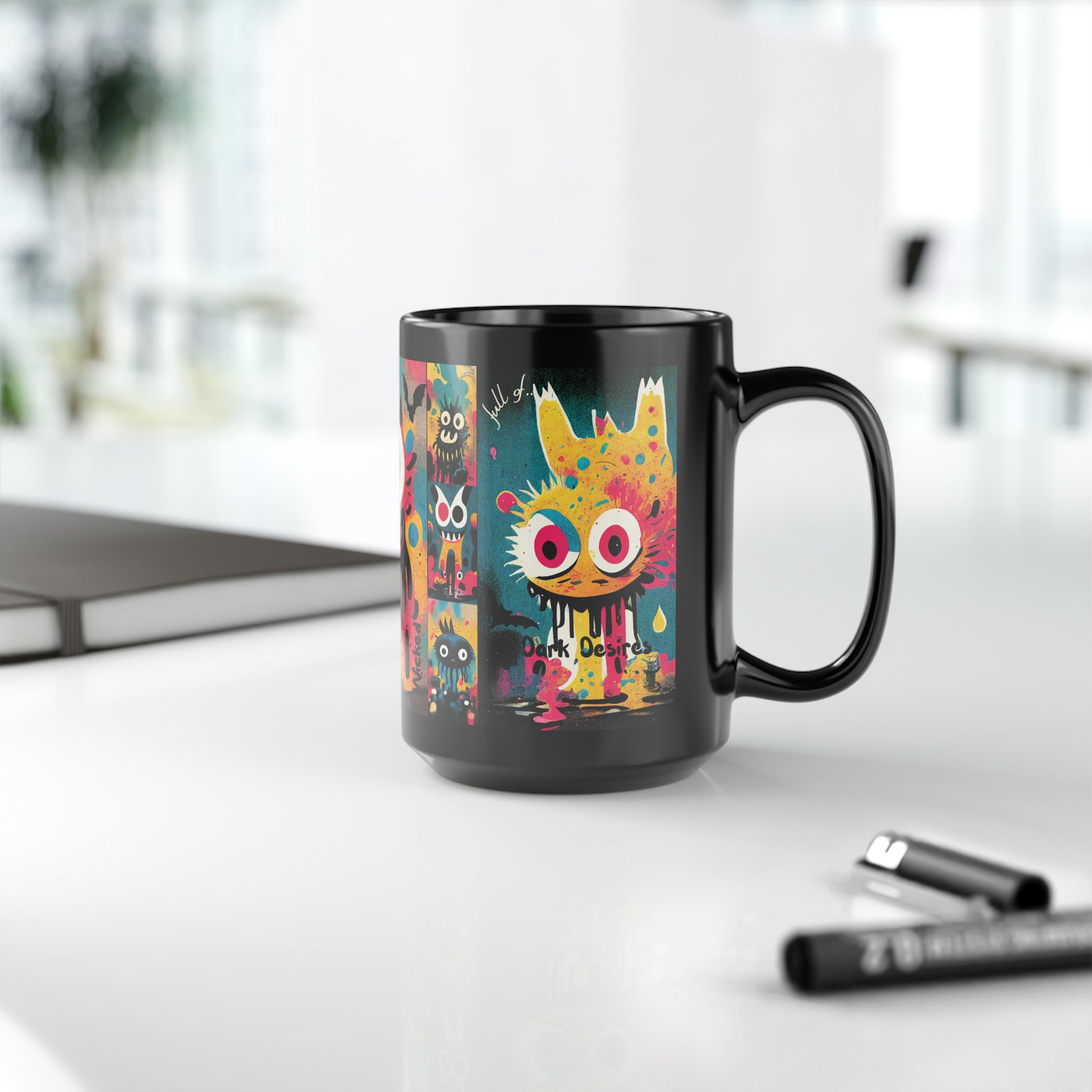 A Little Twisted Black Coffee Mug | 15oz Little Monsters Cup