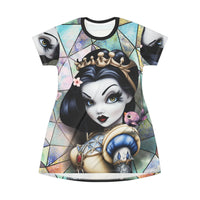 Mysterious Gothic Snow White T-Shirt Dress