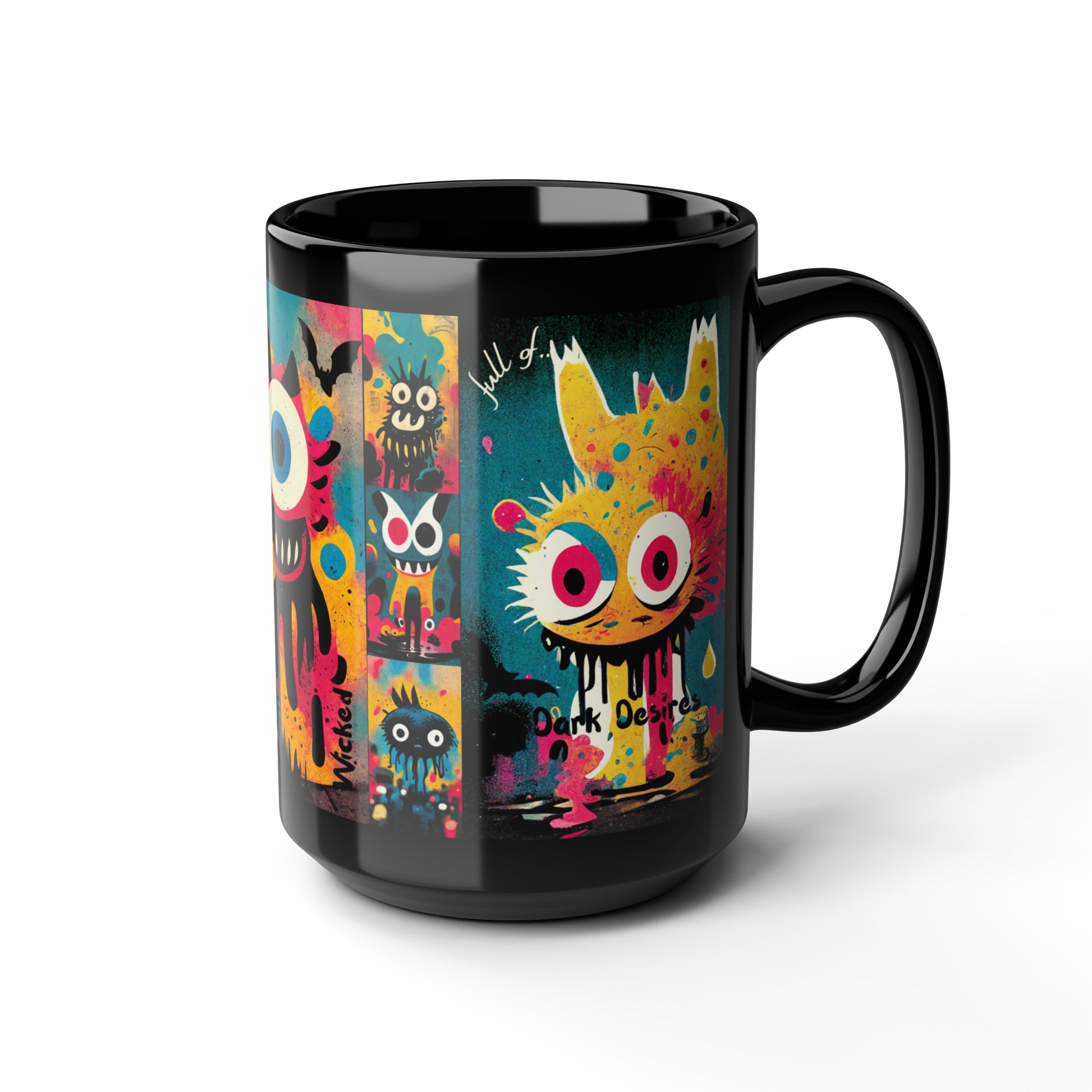 A Little Twisted Black Coffee Mug | 15oz Little Monsters Cup