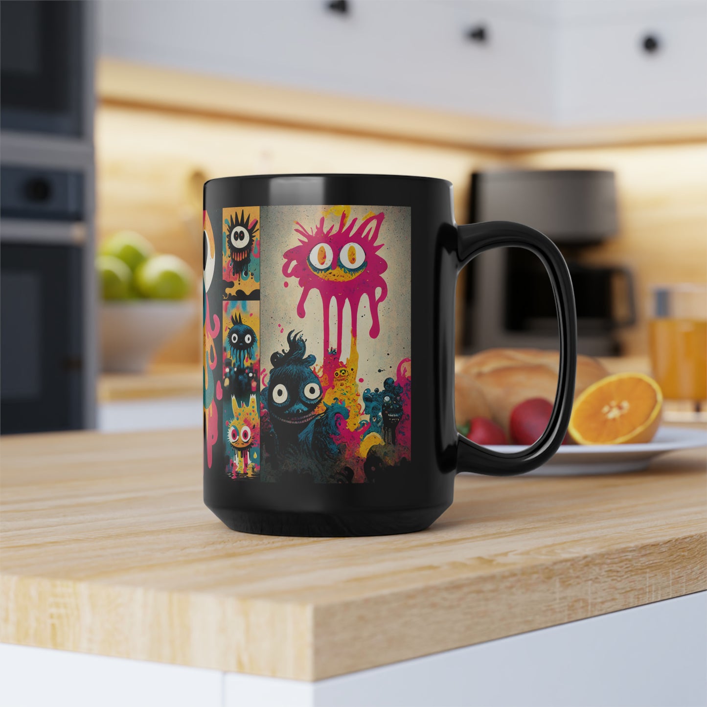 Looney Creatures Black Mug | 15oz Little Monsters Cup