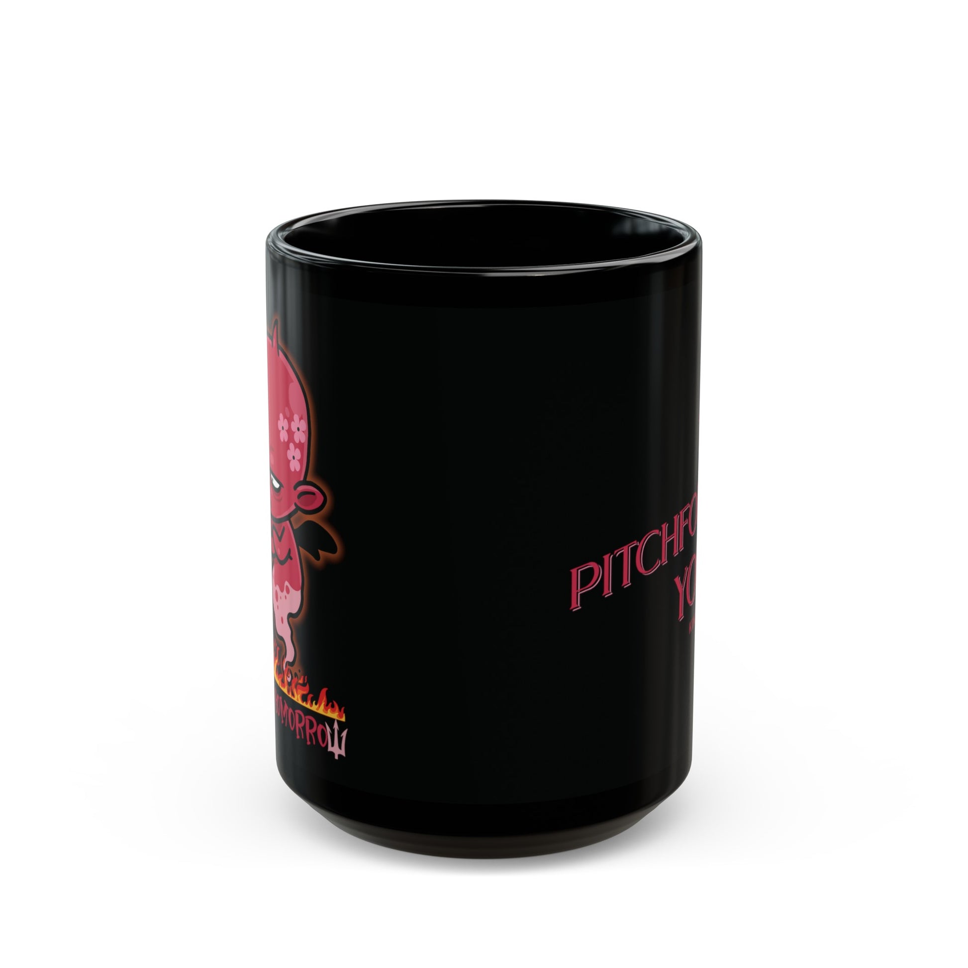 Pitchfork you Kind of Vibes Black Mug