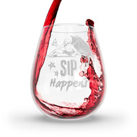 Devilish Sip Happens Stemless Wine Glass