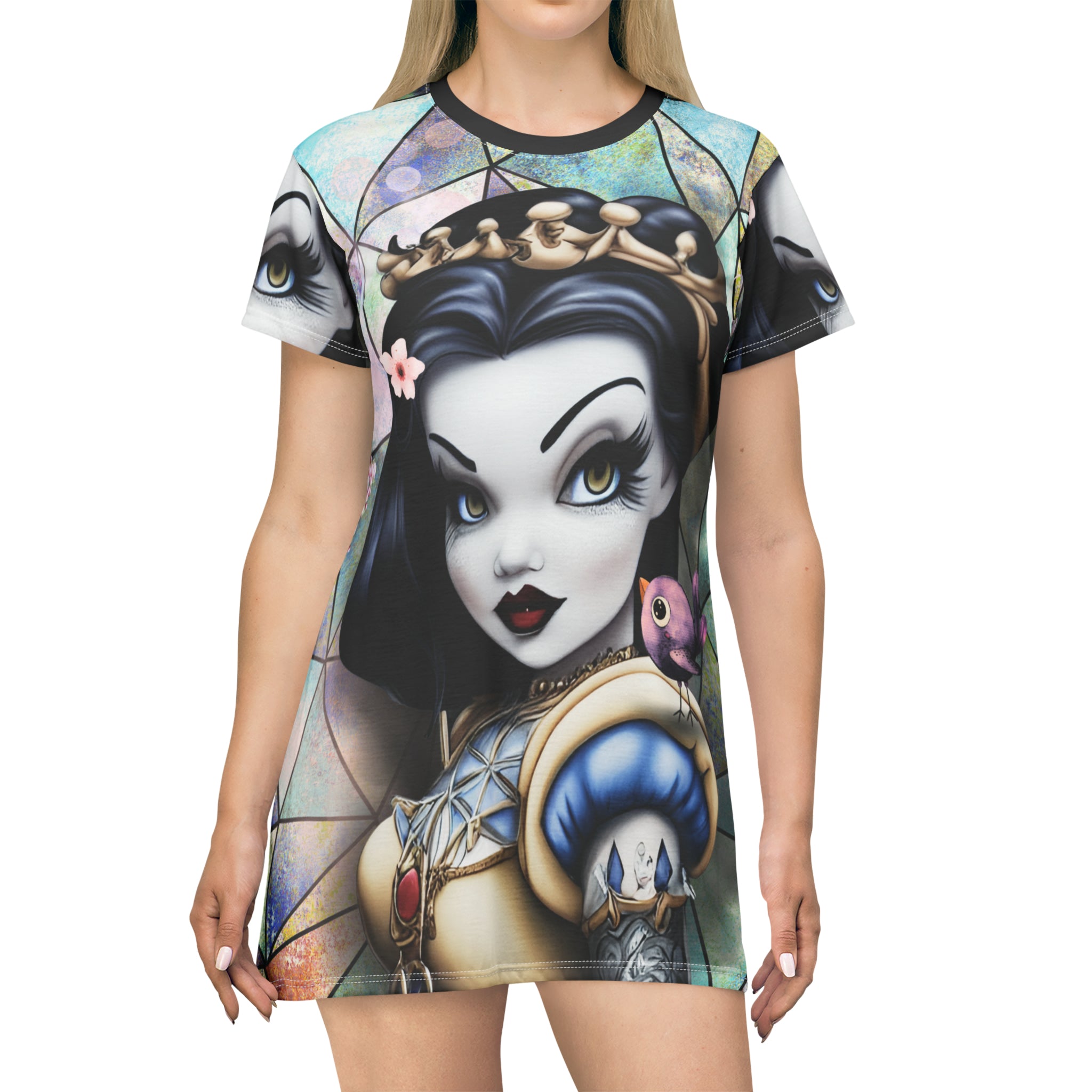 Mysterious Gothic Snow White T-Shirt Dress