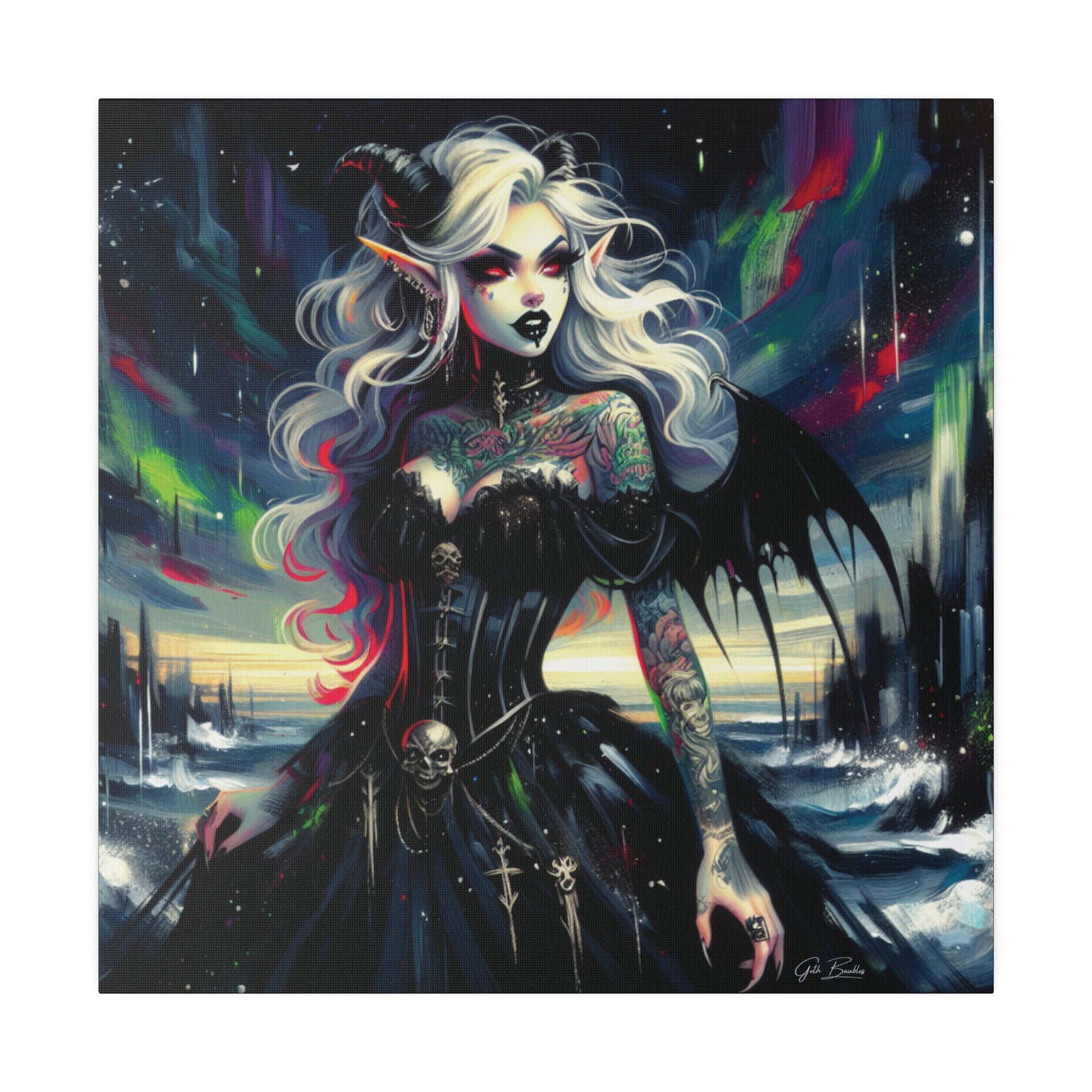 Cape Requiem Aurora Borealis Vampire Canvas Art