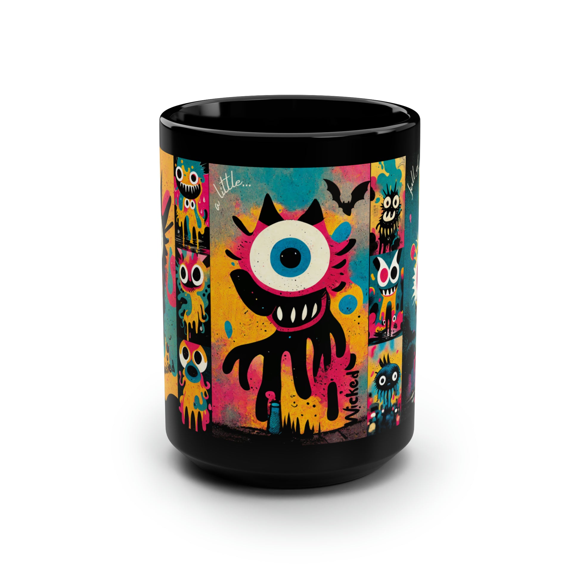 A Little Twisted Black Coffee Mug | 15oz Little Monsters Cup