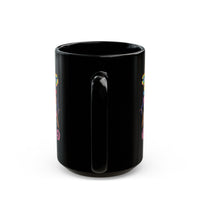 Funny Peace Love & Light Black Mug