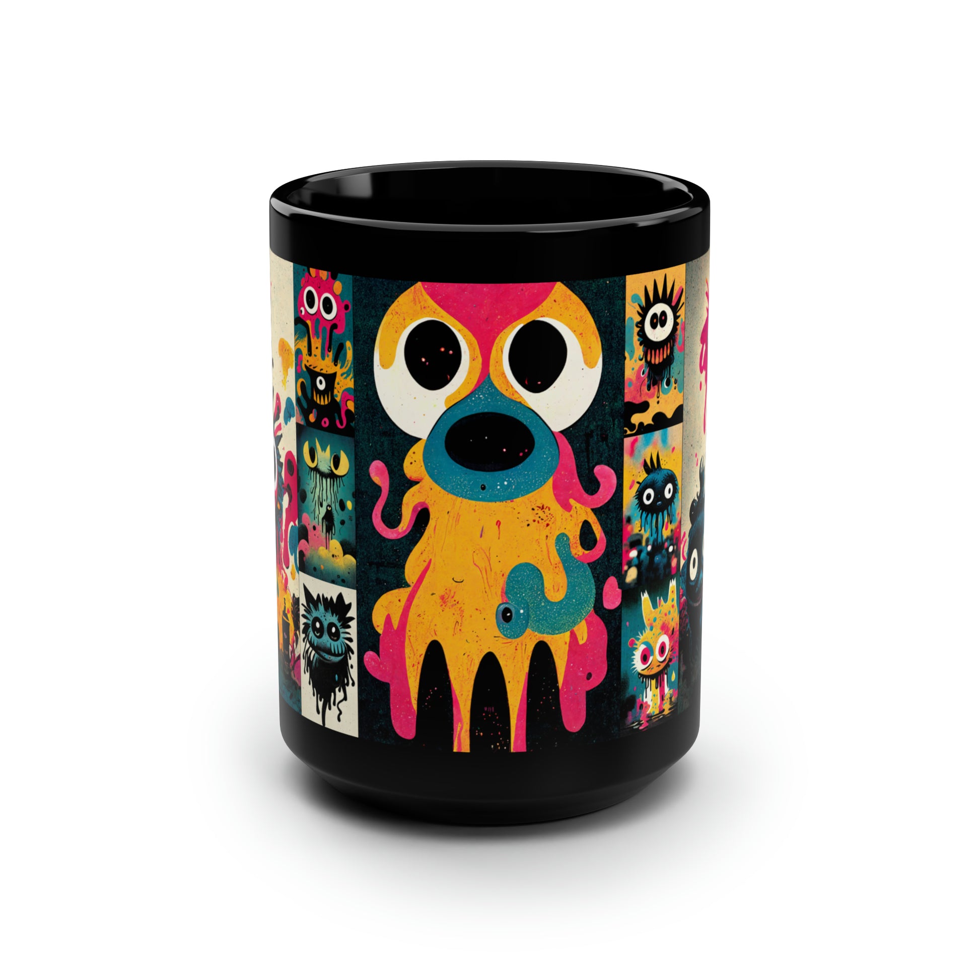 Looney Creatures Black Mug | 15oz Little Monsters Cup