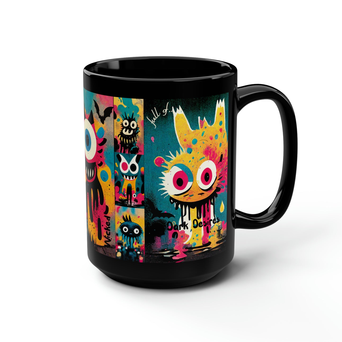 A Little Twisted Black Coffee Mug | 15oz Little Monsters Cup