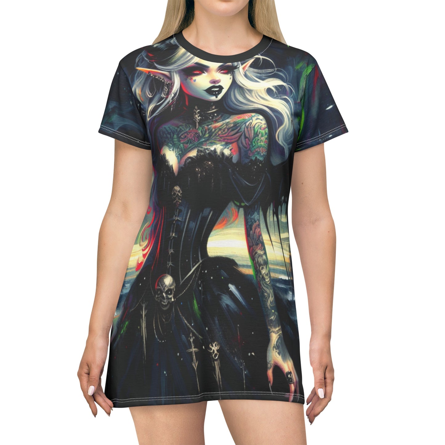 Cape Requiem Aurora Borealis Vampire T-Shirt Dress