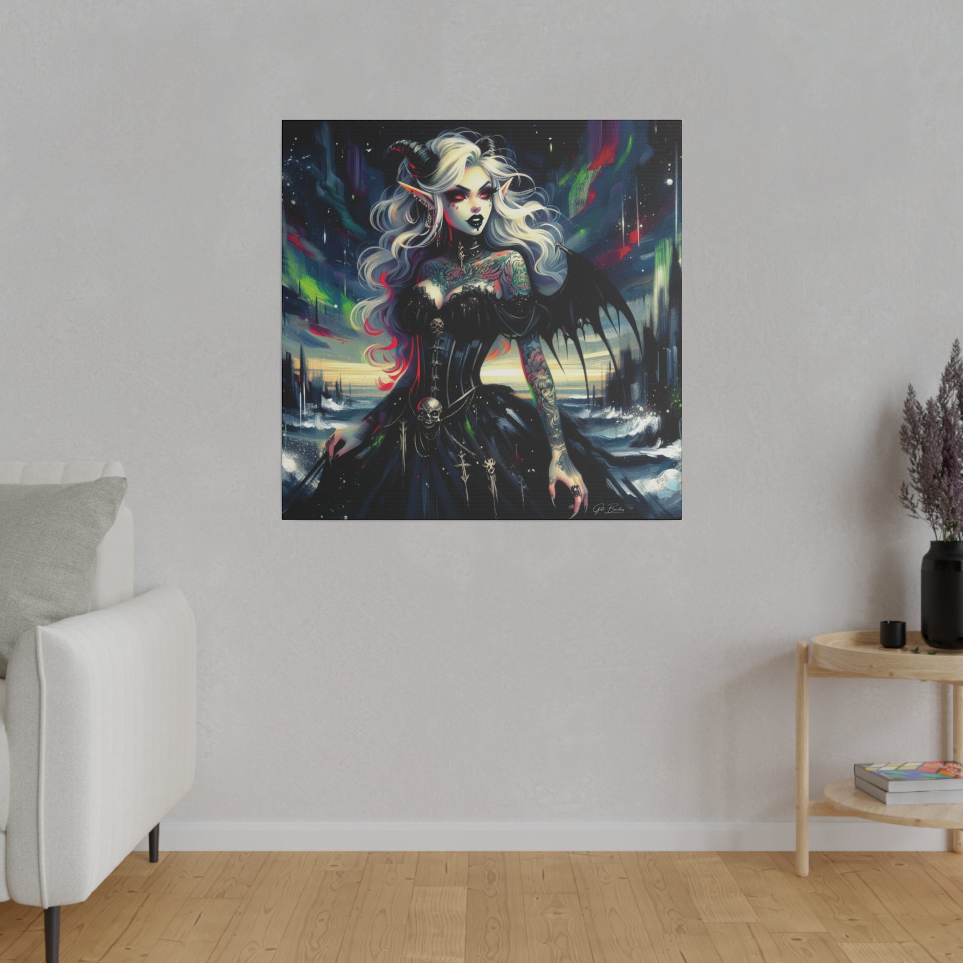 Cape Requiem Aurora Borealis Vampire Canvas Art