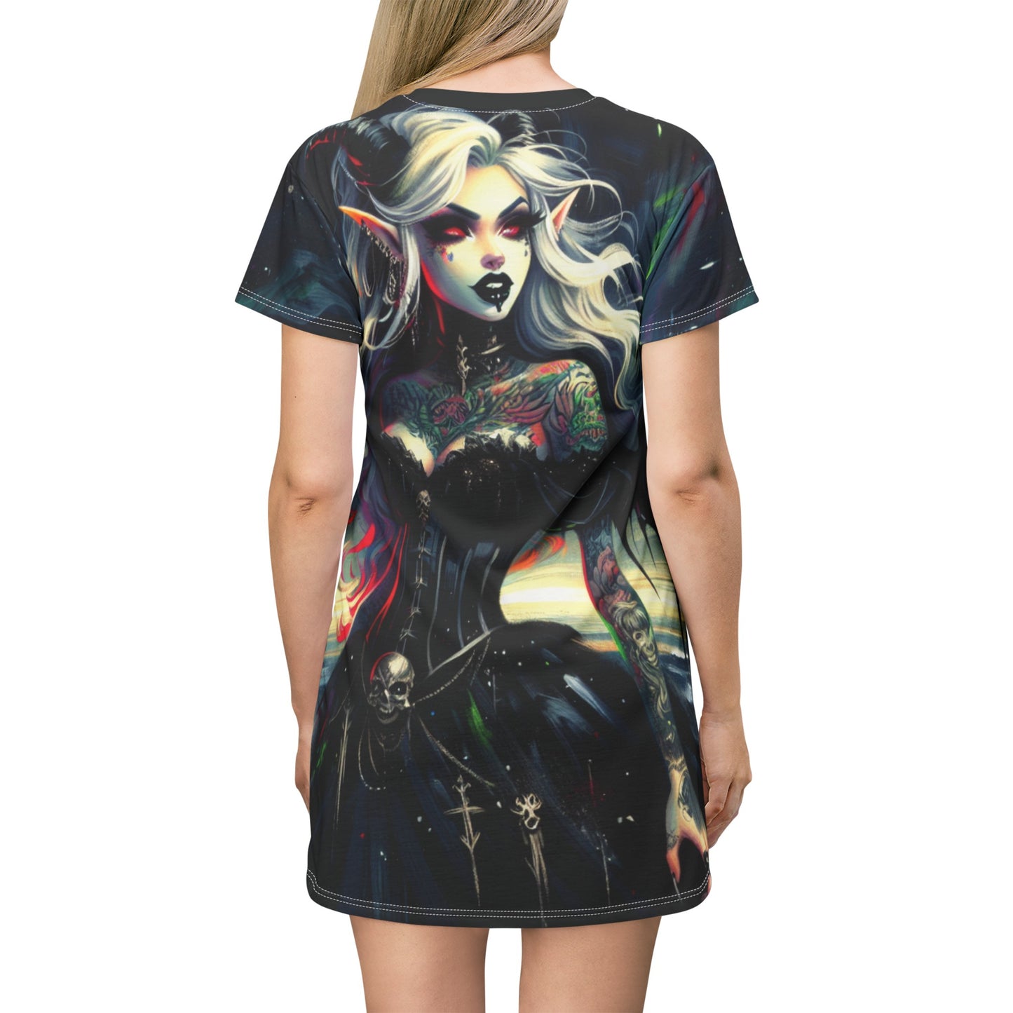 Cape Requiem Aurora Borealis Vampire T-Shirt Dress