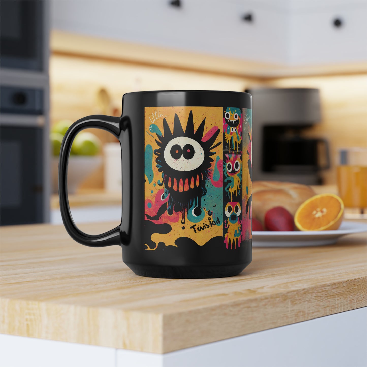 A Little Twisted Black Coffee Mug | 15oz Little Monsters Cup