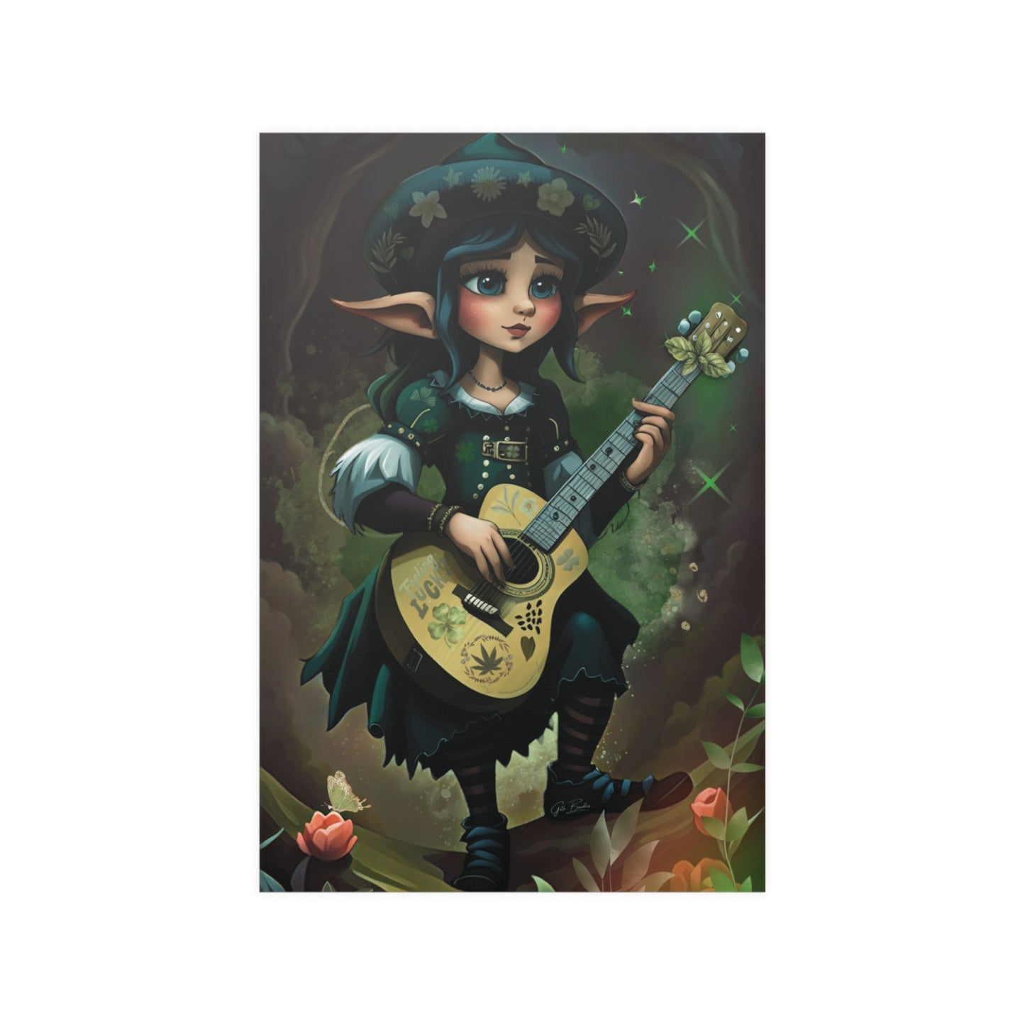 Lucky Clover Fantasy Art Satin Poster