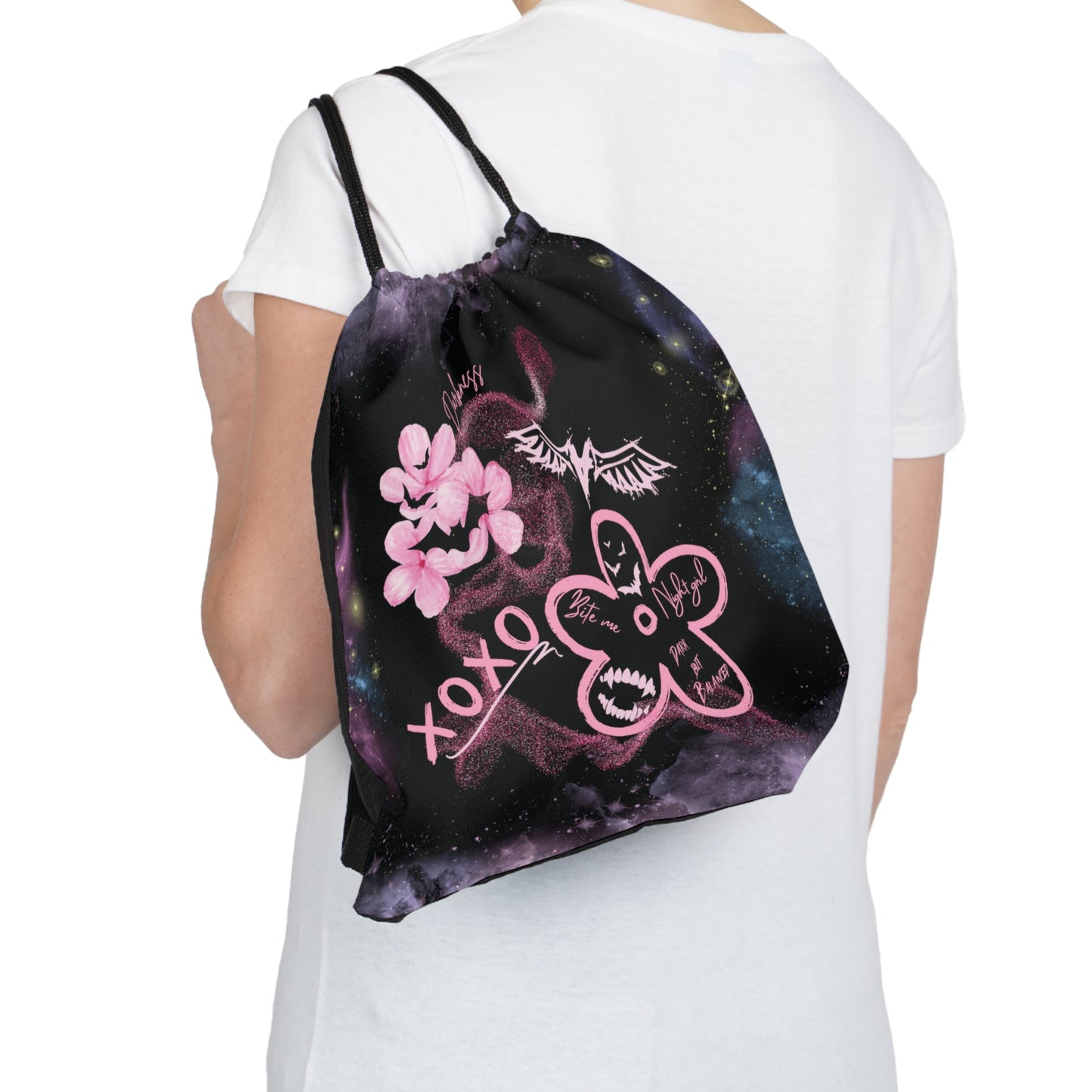 Bite Me Gothic Drawstring Bag