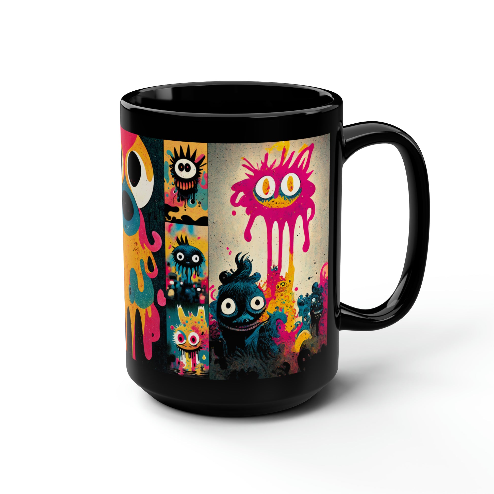 Looney Creatures Black Mug | 15oz Little Monsters Cup