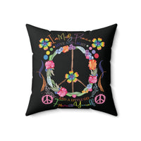 Funny Peace Love & Light Accent Pillow