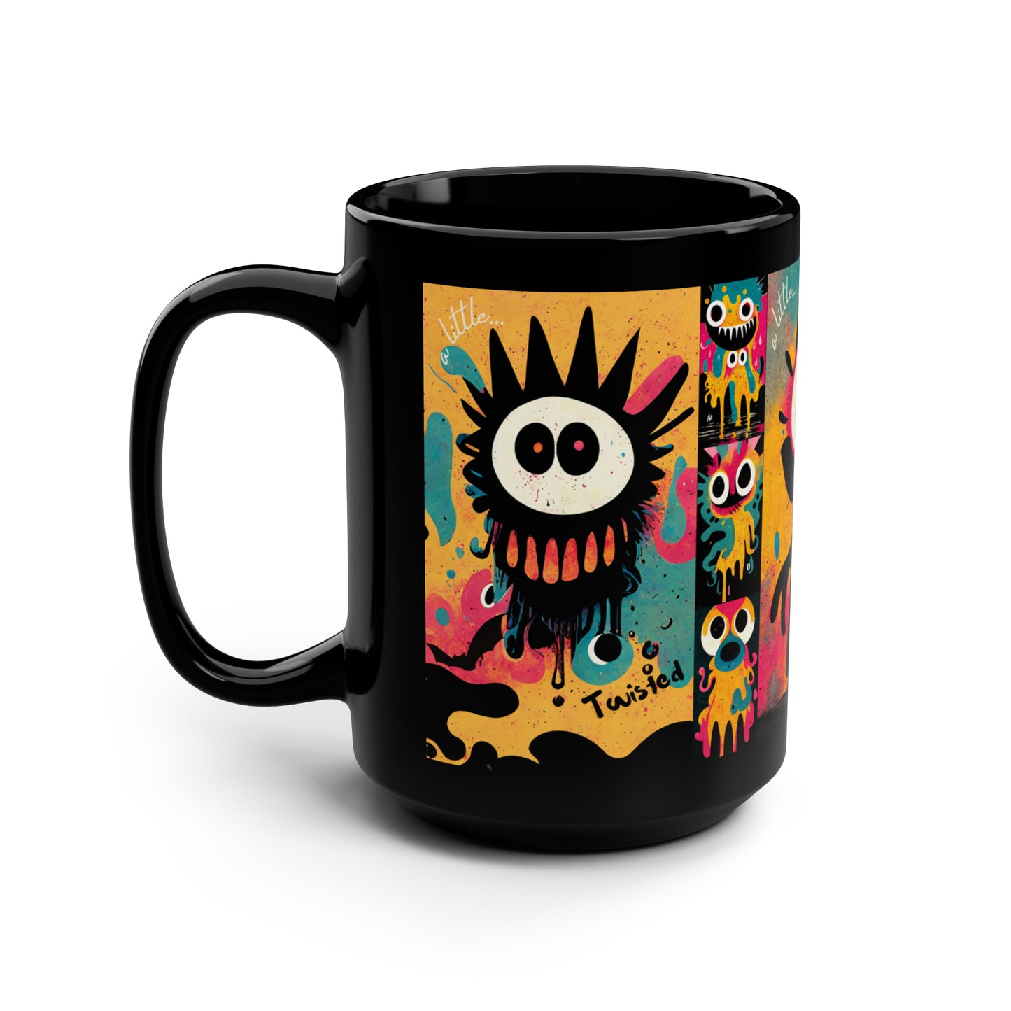 A Little Twisted Black Coffee Mug | 15oz Little Monsters Cup