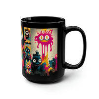 Looney Creatures Black Mug | 15oz Little Monsters Cup