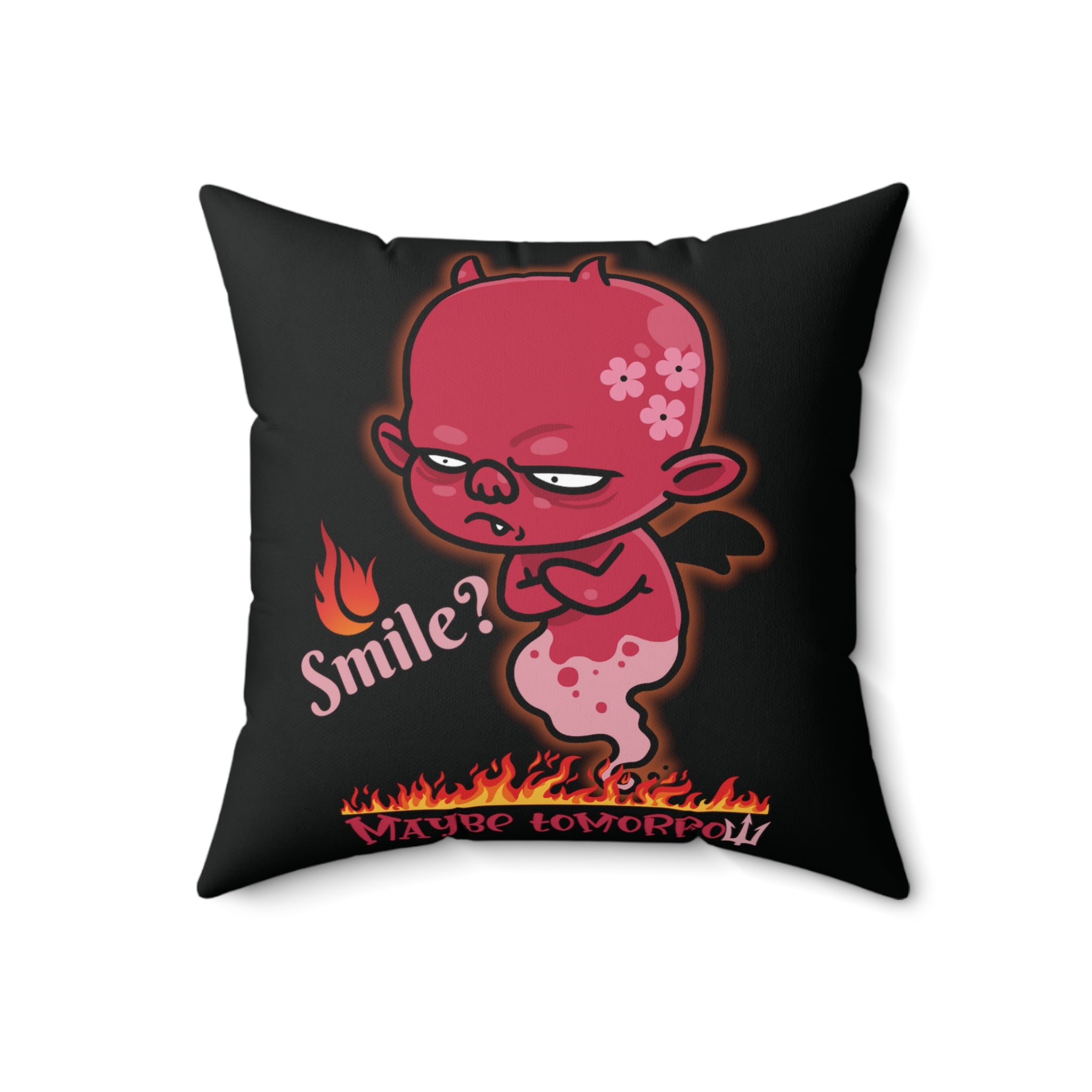 Fork Off and Die Funny Devil Pillow