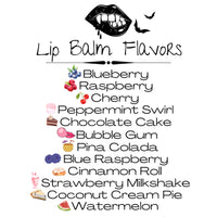 Vegan lip balm flavor chart