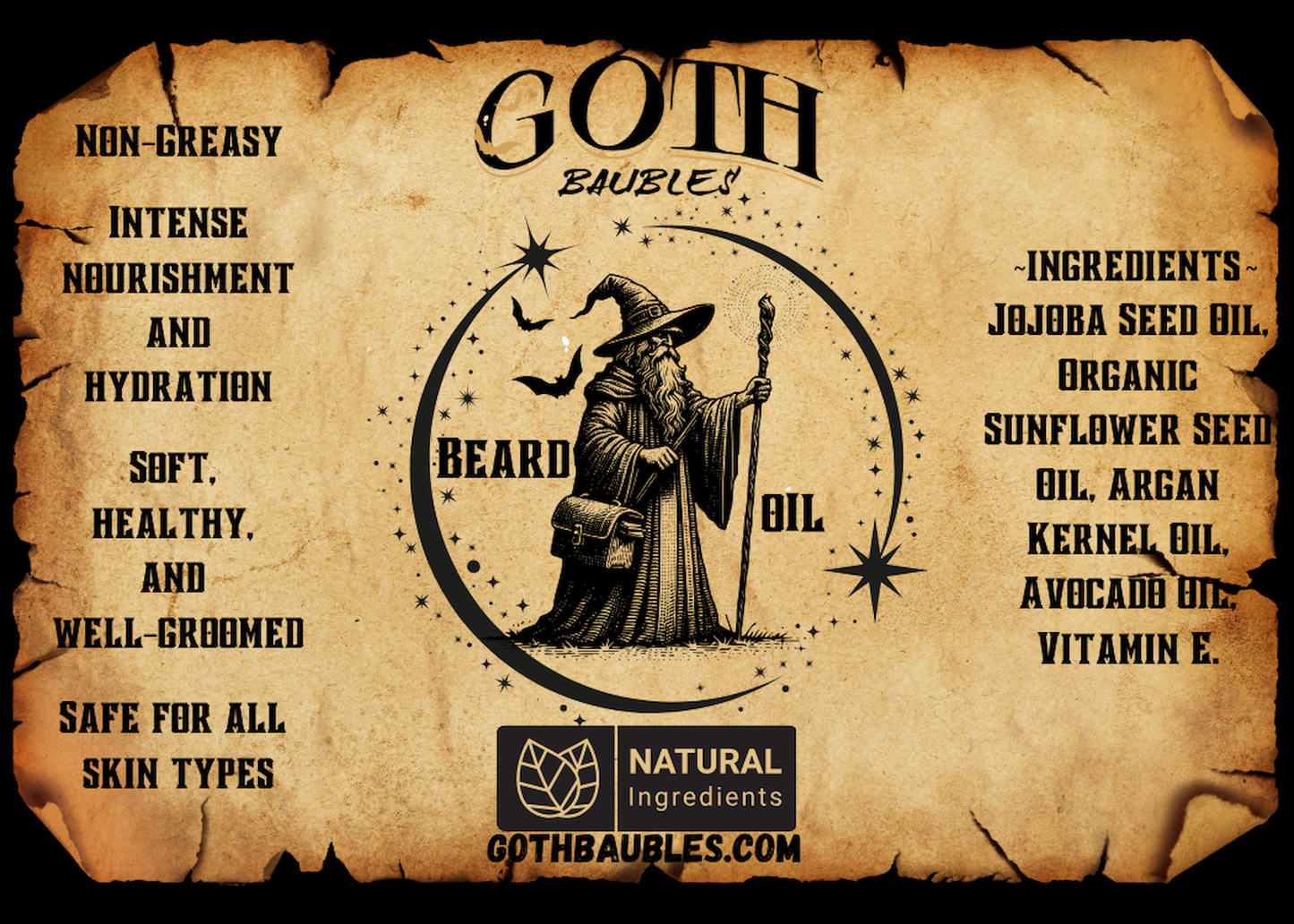 Goth Baubles Deluxe Natural Beard Oil