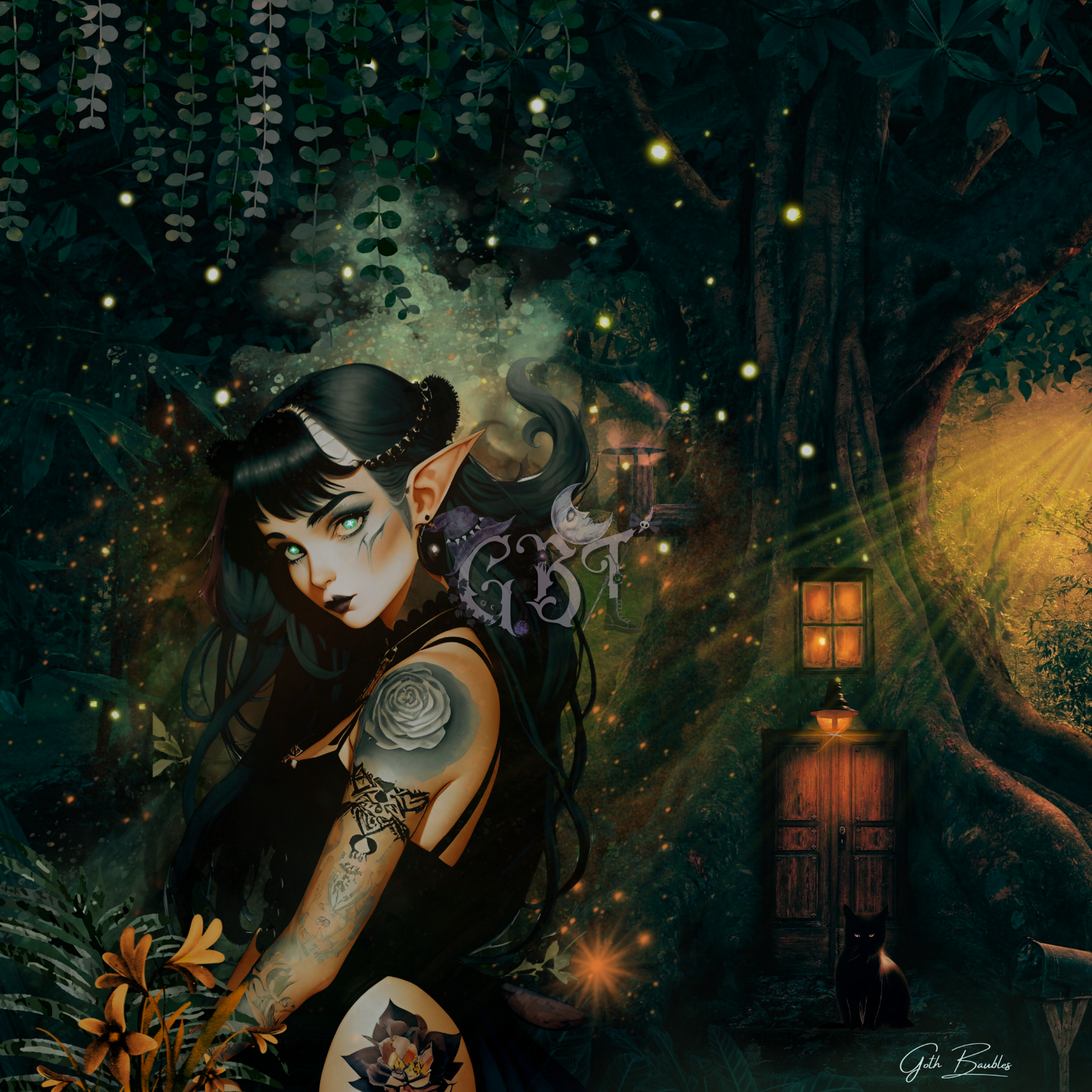 Magic Dusk Digital Art | Gothic Elf Art | Digital Download