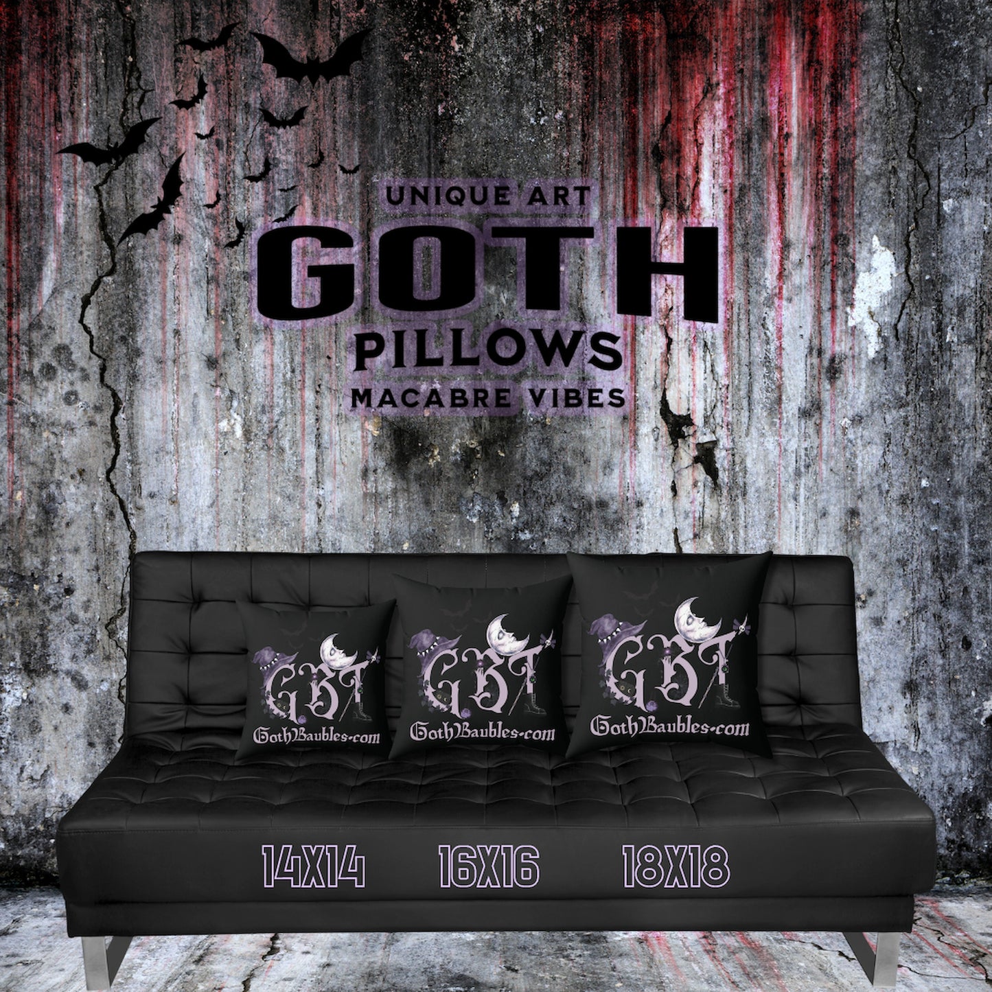 Dark Macabre Gothic Accent Pillow