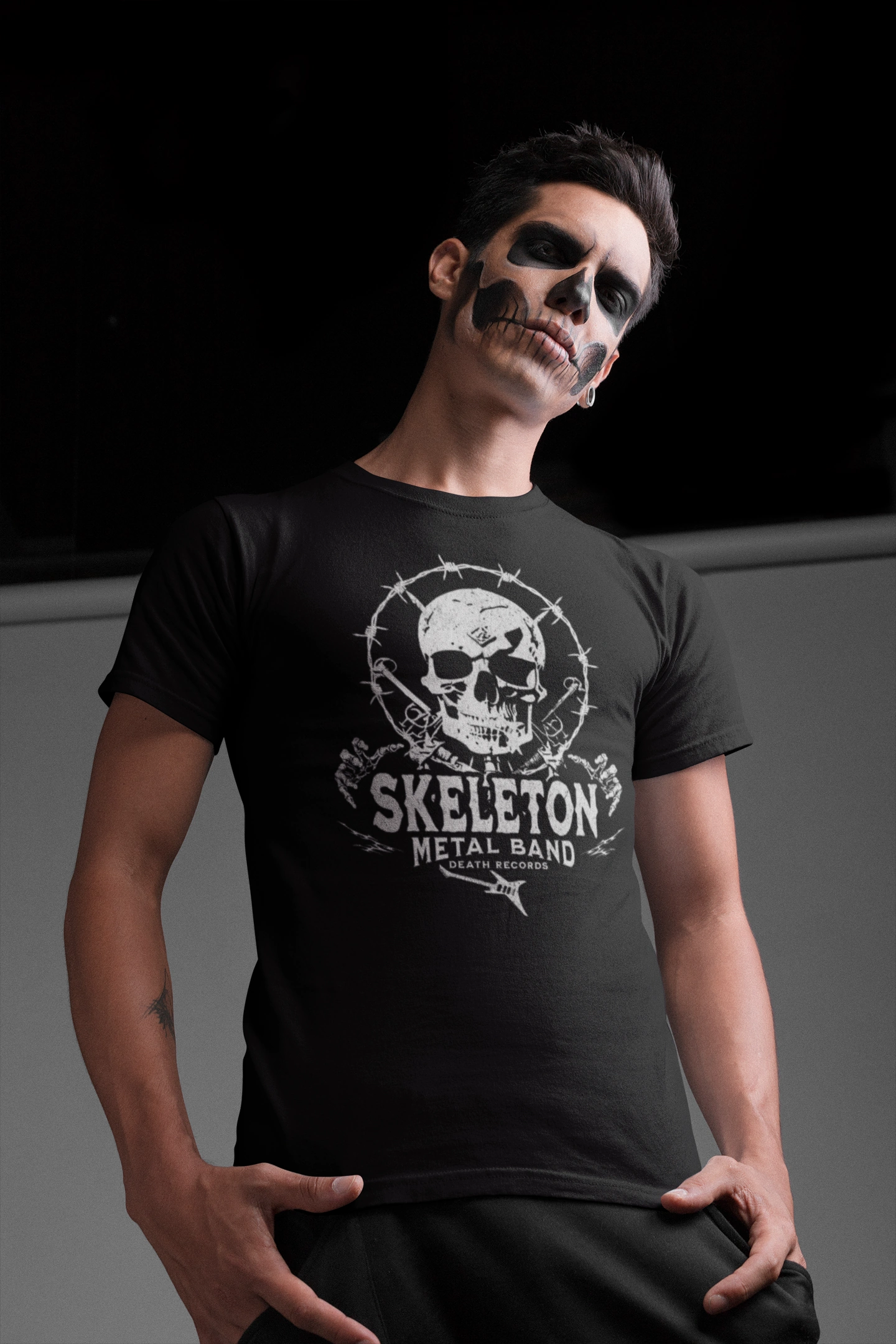 Skeleton Metal Band Tee | Goth T-shirts