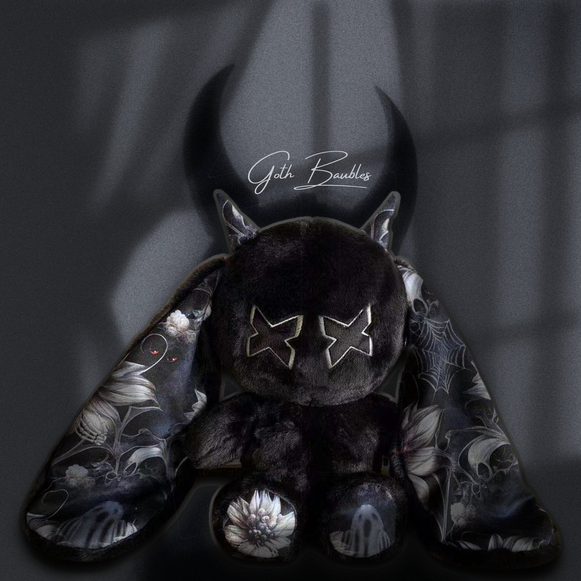 Goth Faceless Black Bunny Stuffed Animal - PlushThis